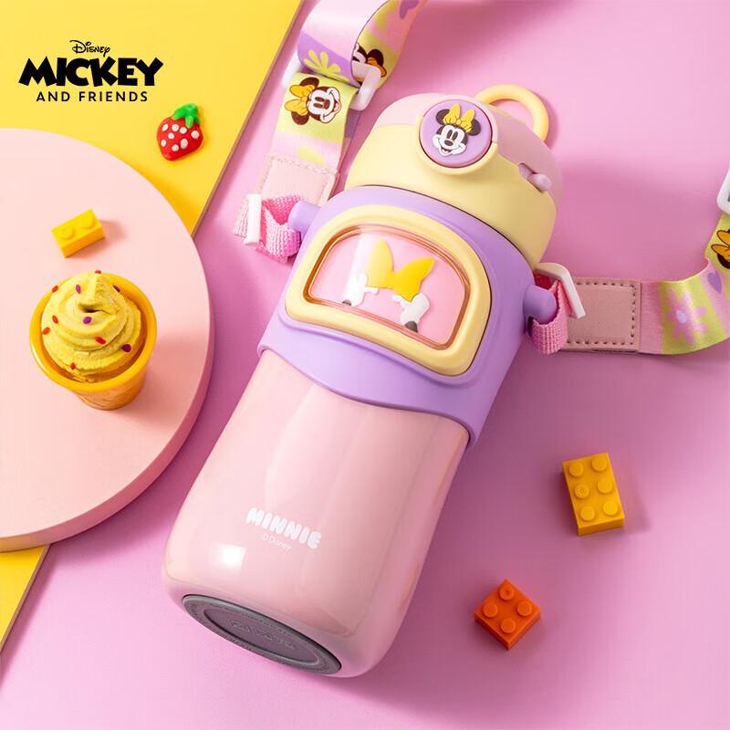 Disney Kids  Minnie Mouse 316 Stainless Steel Insulated Straw Bottle, 480ml