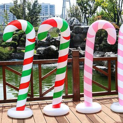 Ornements gonflables d'extérieur 57 pouces Accessoires gonflables Grand bâton de bonbon gonflable Pour la maison, la pelouse, les fêtes de fin d'année, les fêtes intérieures, les cadeaux de fête, l'extérieur