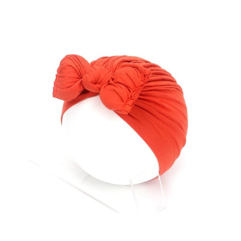 Wrinkled Baby Bow Hat Baby Solid Color Knot Hoodie Hats & Caps (infant Unisex)