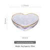 ZISIZ Gold Rim Heart-shaped Glass Salad & Dessert Bowls, Large (Set of 2)