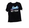 Disney Stitch Mens Black Cotton T-Shirt Not Today Round Neck Short Sleeve M