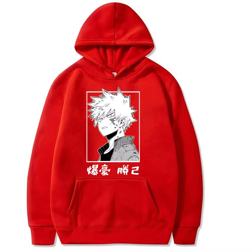 Unisex mikiny Harajuku My Hero Academia Japonské anime Bakugou Katsuki Pánská mikina s kapucí Streetwear Neformální mikiny s potiskem