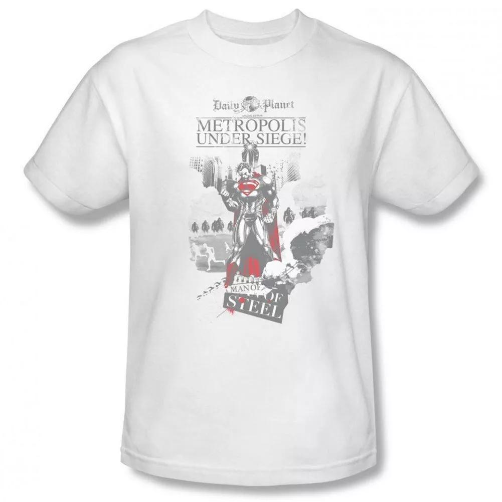 Superman Metropolis Under Siege Men s T-Shirt, White M