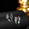 S925 Sterlingsilber Mit Natürlichem Granat Amethyst Halskette Damen-Set