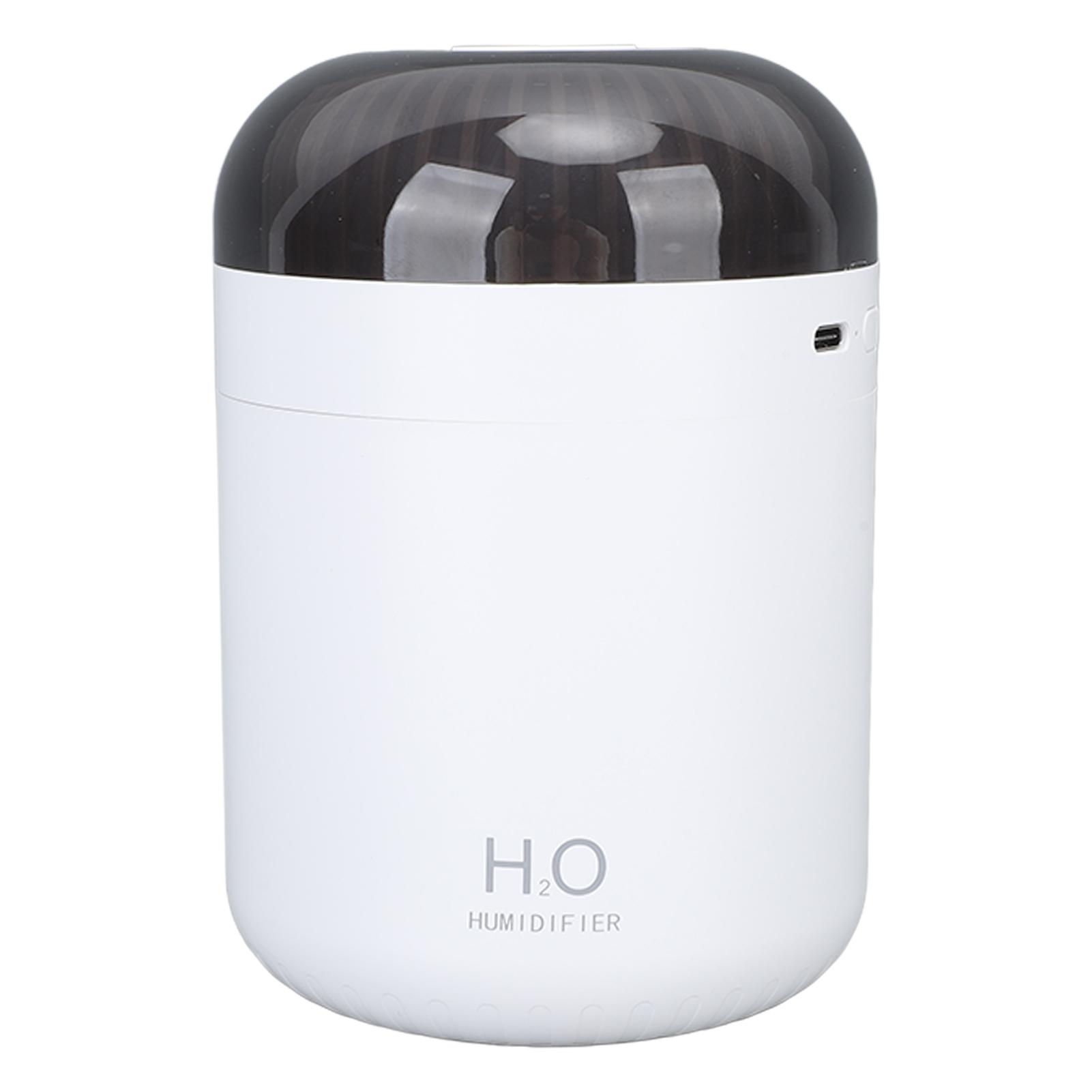 

Mini Humidifier with Colorful Light 500ml USB Powered Low Noise Operation Mist Humidifier for Car Bedroom Office Travel White білий