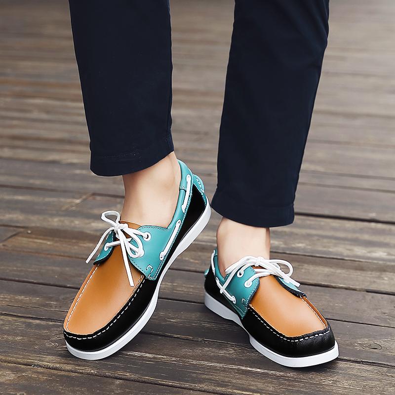 Fashion Fashion Men Comfort Loafers Shoes Outdoor Board Soft Sole Casual Leather Shoes Men Non-slip Sneakers Party Daily Shoes Man Flats