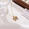 Cross Border Trendy Full Diamond Angel Wings Unisex Stainless Steel Gold Plated Light Luxury Zircon Love Pendant Necklace