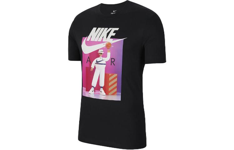 Nike Sportswear Men s Print Crewneck Sport T-Shirt Black CW0411-010 S