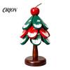 Durable Table Mat Christmas Tree Wooden Trivets, Pine Wood Potholders with Storage Stand, Insulated Serving Tray Heat Resistant Foldable Countertop