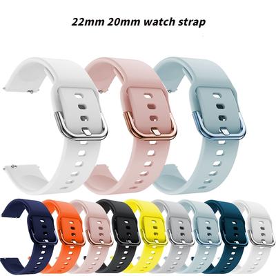 22mm 20mm Soft Silicone Strap for Samsung Galaxy Watch 7 6 5 4 Huawei Watch 4/GT3 Pro Fashion Strap Accessories for Amazfit GTR