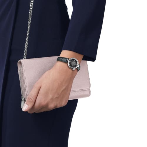 Tissot Desir Women's Watch with Leather Strap and Silver Dial, Officially Imported, Model T1520101603800