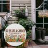 Vintage Metal Tin Sign Wall Decor, Rustic Garden Plaque for Living Room Spring Gardening Gift