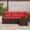 Garden Sofa Set Brown Poly Rattan
