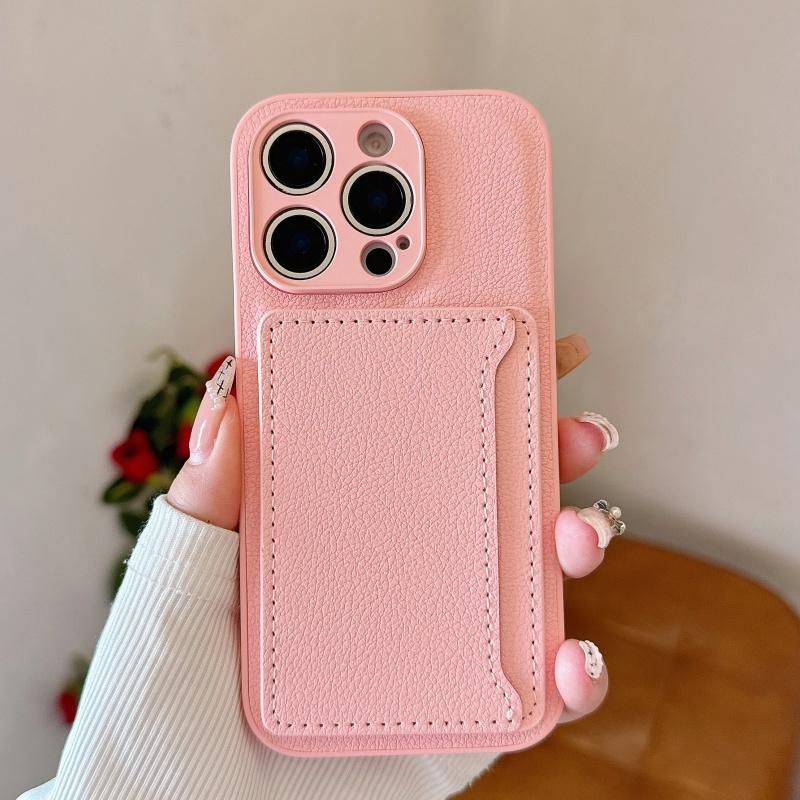 Luxury Litchi Leather Texture Phone Case With Horizontal Card Bag For iPhone 16 15 14 Plus 13 12 11 Pro XS Max XR Fashion Cover