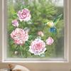 Pink Rose & Hummingbird Spring Glass Sticker - Home Decoration Adhesive