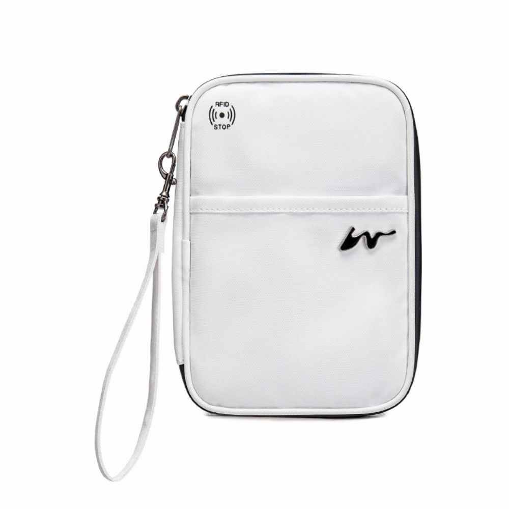 Fashion Polyester Card Case Zipper Large Capacity RFID Card Holder Waterproof Travel Coin Purse Unisex