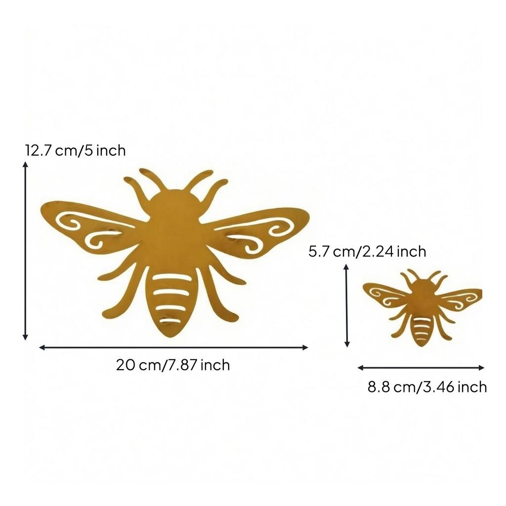 Abeja Metálica Calada Miel Envejecida Abeja de Miel Decoración de Jardín para Maceta