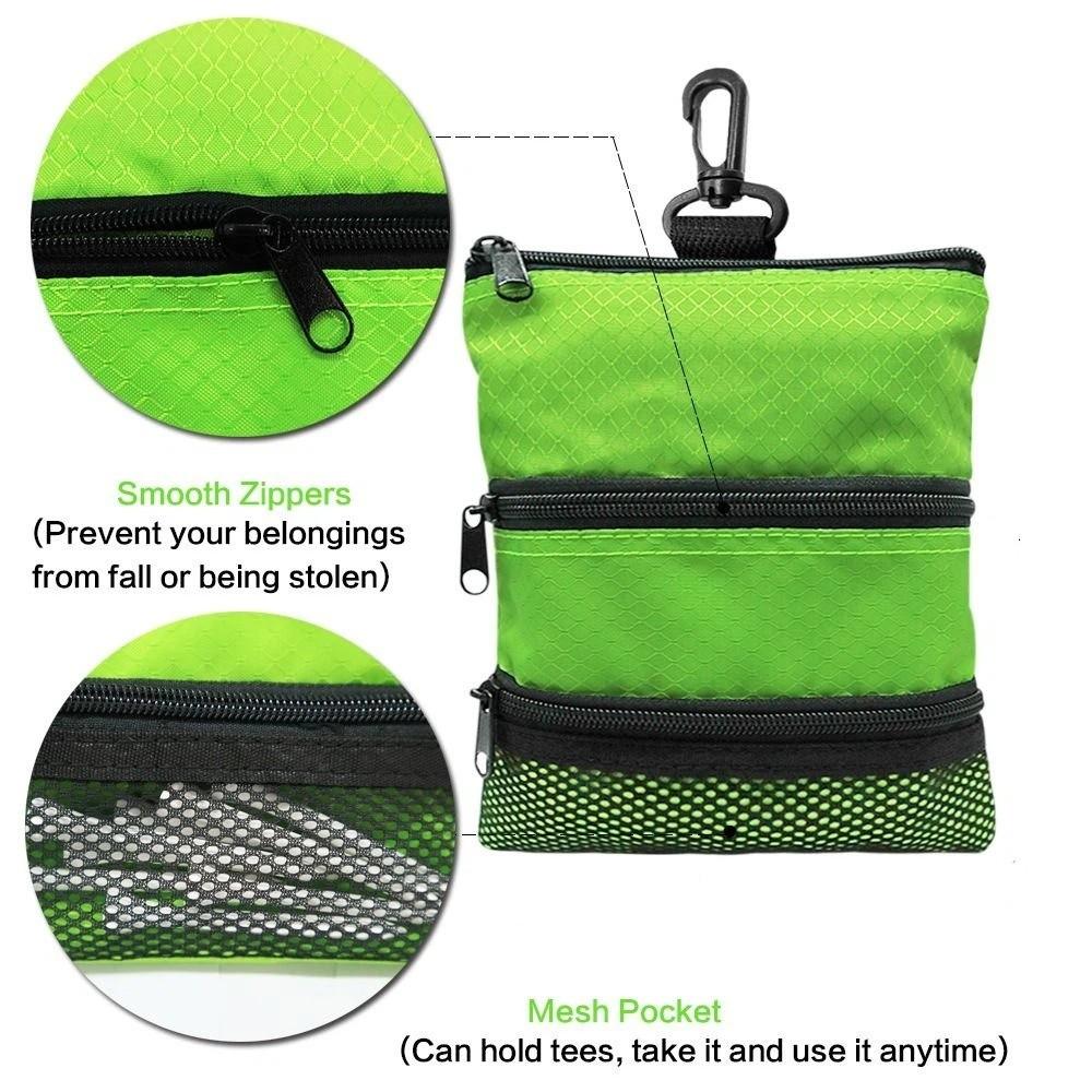 Portable Golf Storage Bag Three Layer Golf Pouch Accessories Carrier Golf Ball Bag Traveling