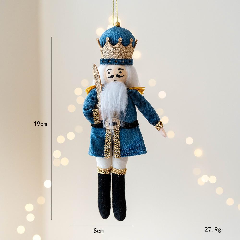 

Fabric Nutcracker Soldier Pendant 19cm Red Blue Green Black Soldier Ornaments European-Style Xmas Tree Hanging Ornament XMAS синій