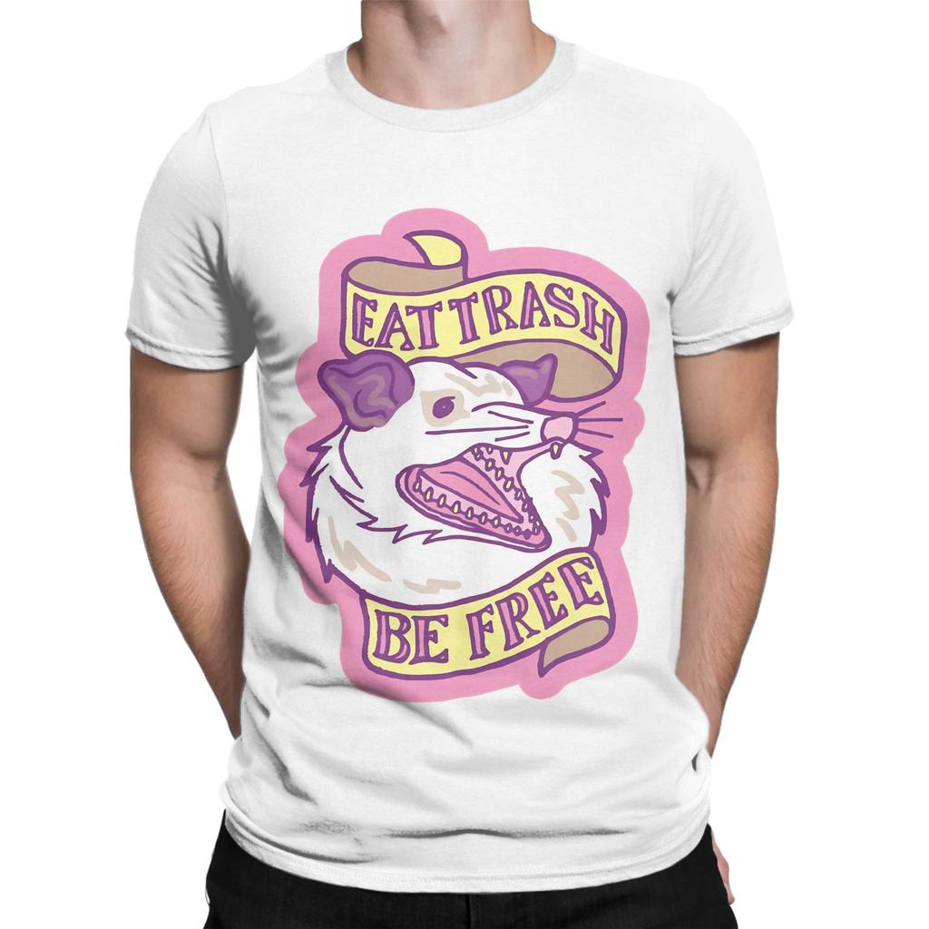 Possum Eat Trash Be Free Graphic Funny 100 Cotton TShirt Possum Tops Tees For Unisex
