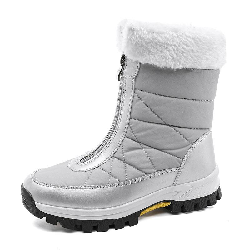 Women's Plus Size Cotton Boots - New Casual Fleece-Lined Thickened Warm Snow Boots - Large Cotton Boots