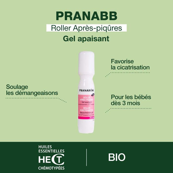 Pranarom PranaBB Roller Piqûres Gel Apaisant Bio 15ml