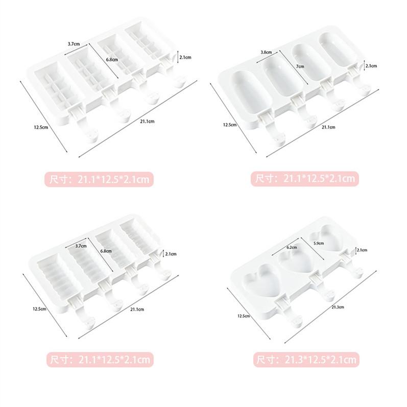 Silicone Ice Cream Mold DIY Popsicle Mold Chocolate Dessert Tray Ice Cube Maker Ice Box Homemade Tools Summer Party Supplies