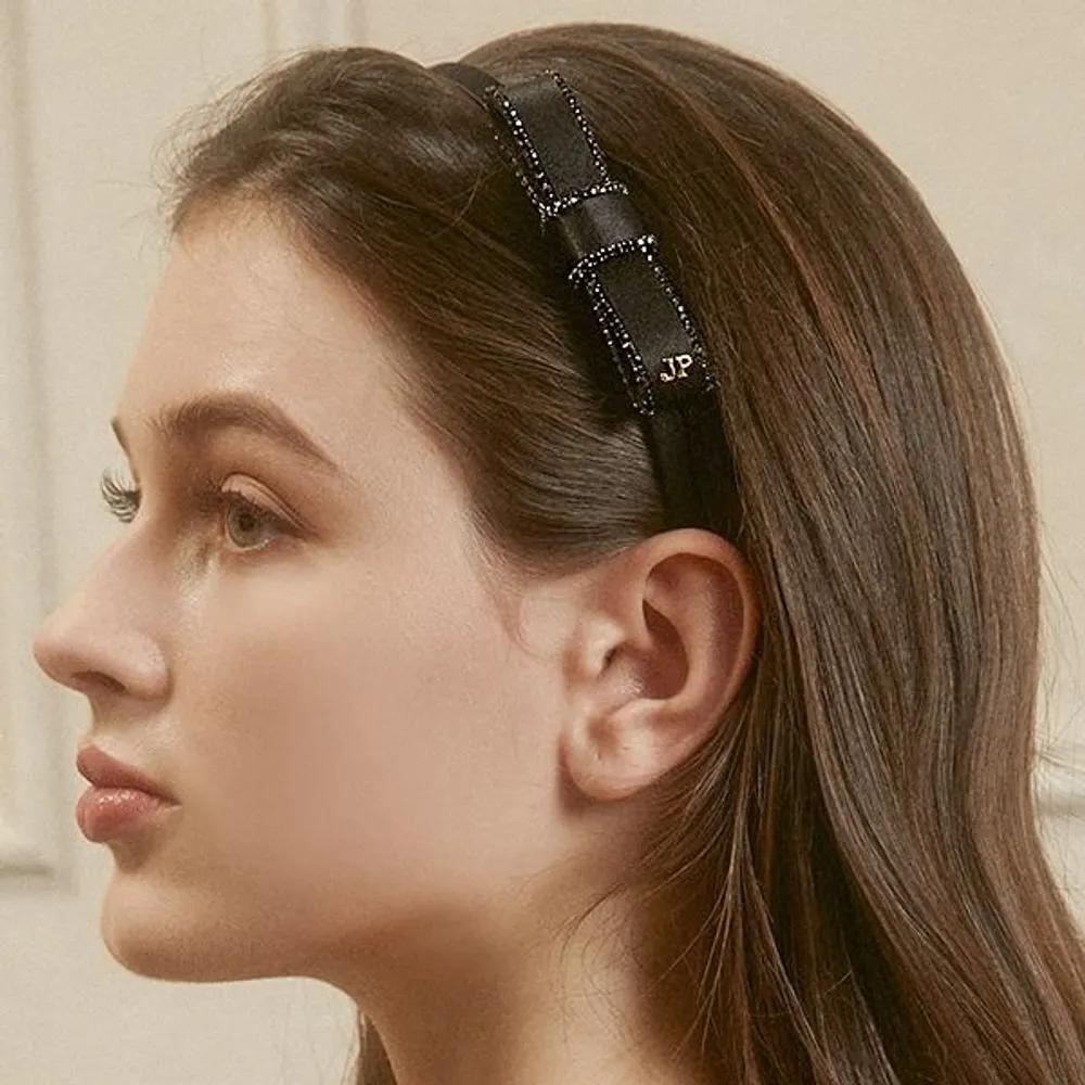 Camilla Ribbon Crystal Hairband JC038HB black