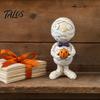Figurine Decoration Mummy Holding Pumpkin Halloween Decoration, Spooky Resin Zombie Art Desktop for Indoor Shelf, Tiered Tray Decor Statue