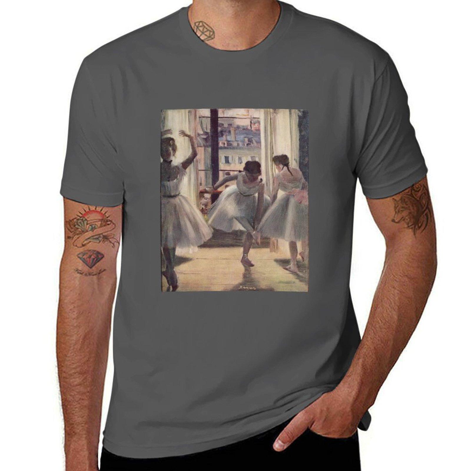 

funny French Degas Impressionism humor t man dark shirts shirts Dancing t Rehearsing Ballerinas Oil funny Edgar T-Shirt Painting 4XL