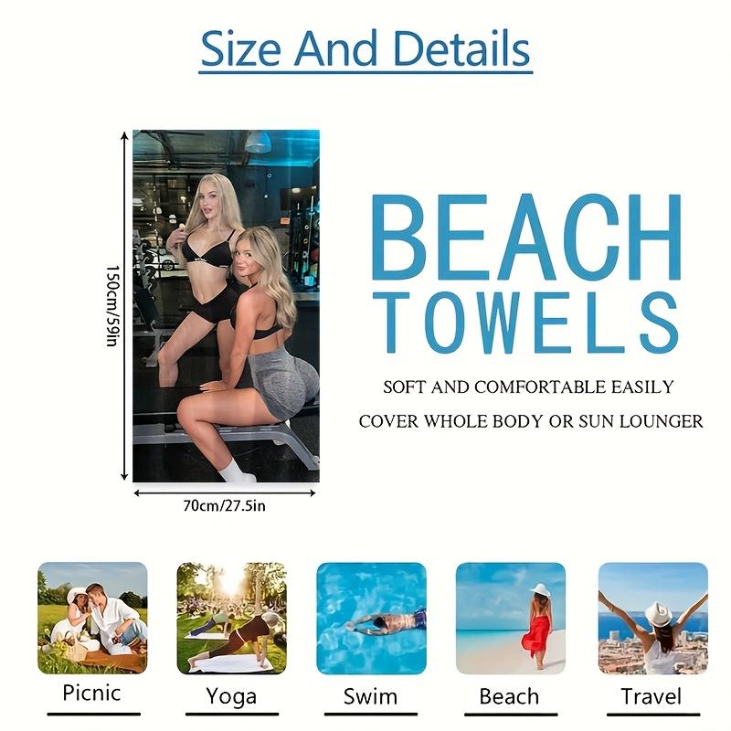 Modern Theme Beach Towel Summer Beach Blanket Quick-Dry Water-Absorbent for Outdoor Travel Beach Camping Bathroom Party Vacation