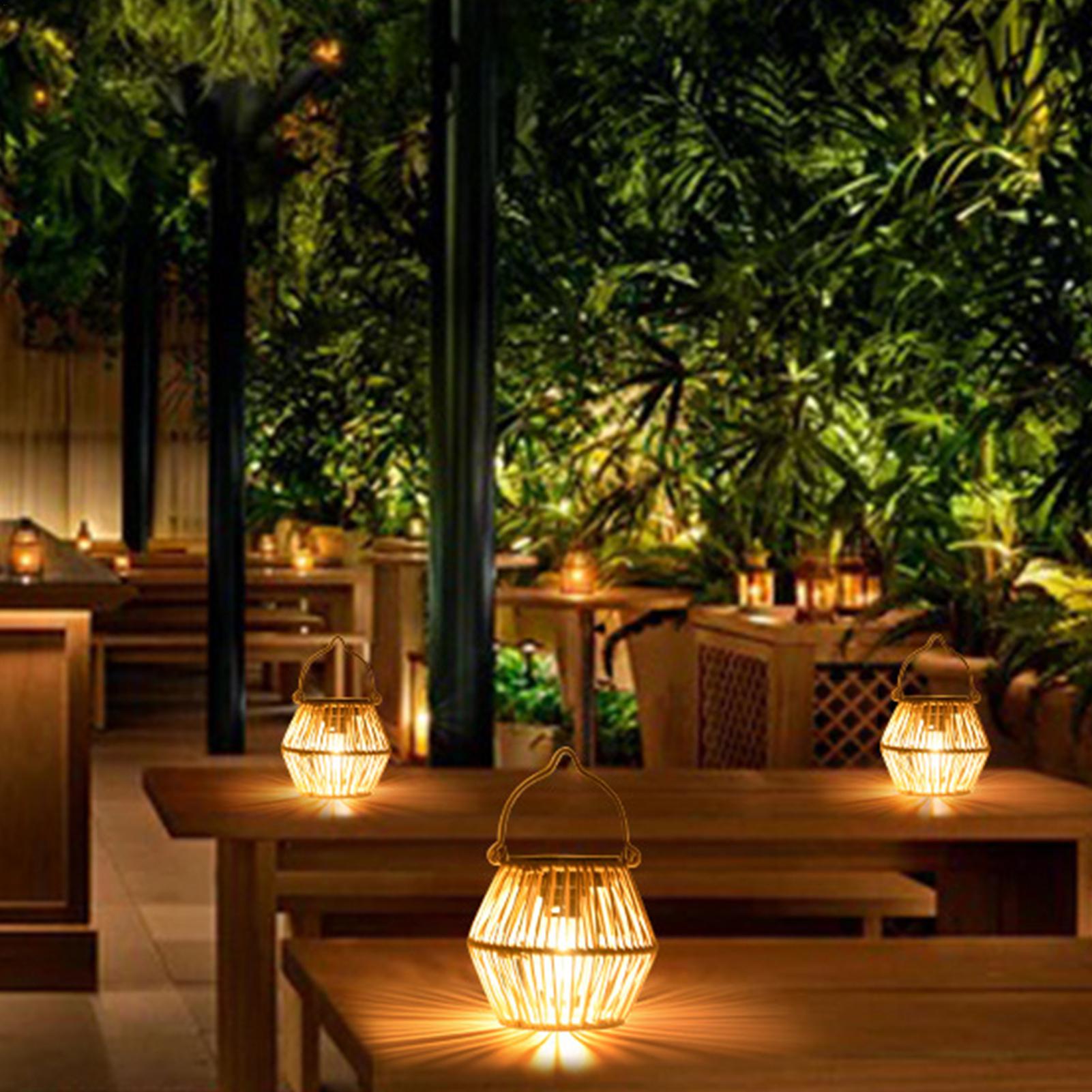 

Solar Rattan Lantern Decorative Solar Lanterns Rattan Basket Chandelier Garden Decoration for Yard Backyard Camping Gatherings China Mainland