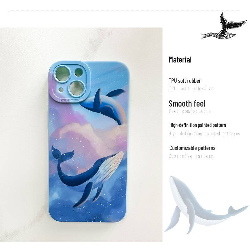 Cherry Blossom iPhone 15 Case with Fine Hole, All-Inclusive Comics Protective Cover for iPhone 14, 13, 12, and 11 - Soft TPU Material.