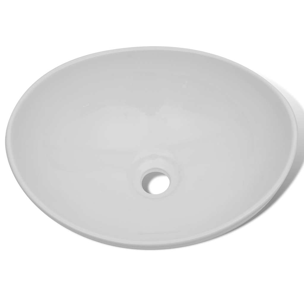 Lave-mains Céramique 40 x 33 cm Ovale Blanc