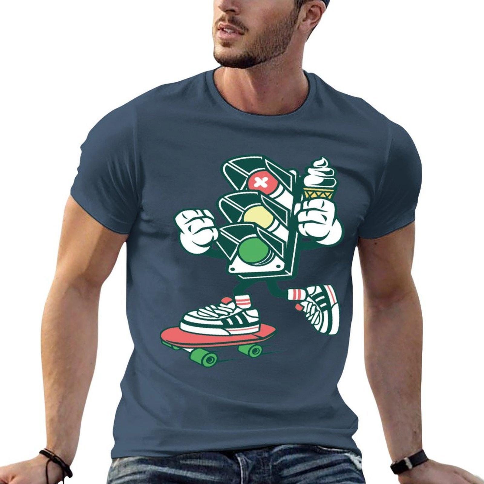 Traffic Light Cartoon Tshirt Cotton T Shirts High Quality Unisex T Shirt Graphic Cotton Tshirt 100 Tshirt S