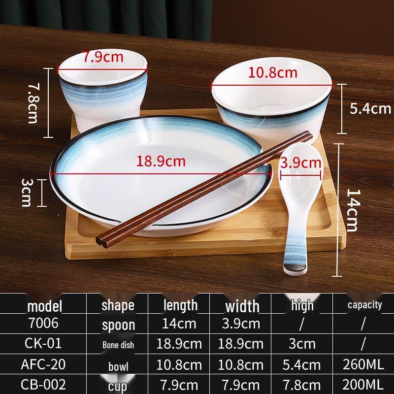 Ruhun Melamine 4-Piece Dinnerware Set