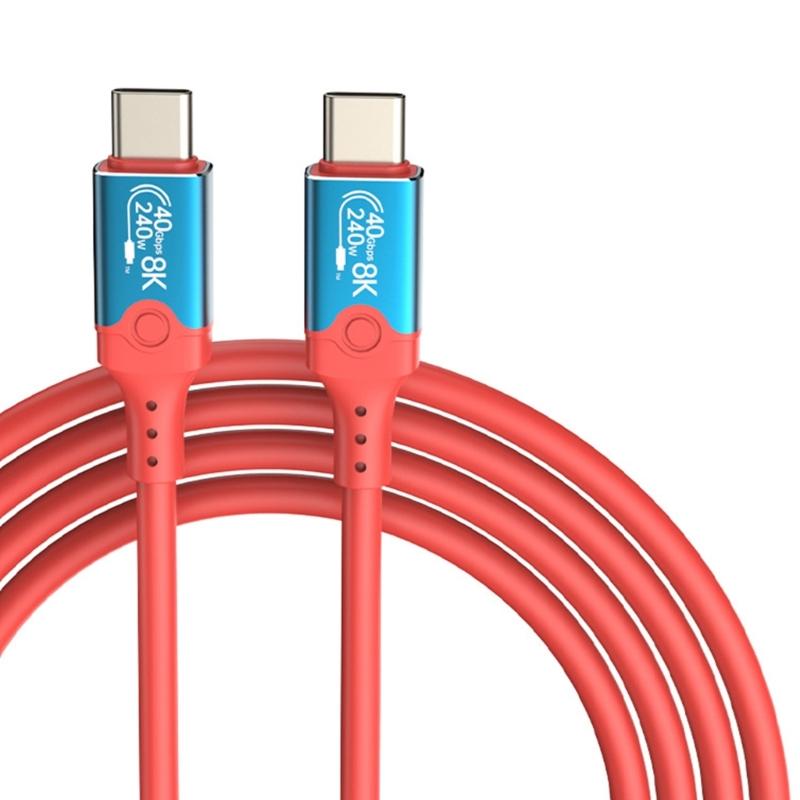 USB4 Cable 40Gbps USB C To USB C 240W Fast Charging Display Cable Support 8K@60Hz 40Gbps Data Cable for Smartphone