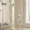 Boho Style Room Hanging Decorations Butterfly & Dragonfly Crystal Suncatcher, Colorful Rainbow Maker Prism Reflective Garden Art Decor Ornament, Wind