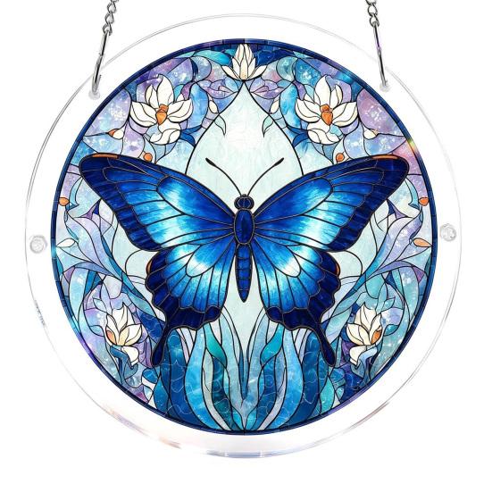Stained Glass Style Puzzle Suncatcher, DIY Acrylic Jigsaw Puzzle for Adult, Colorful Window Hanging Ornaments for Home Garden Decor