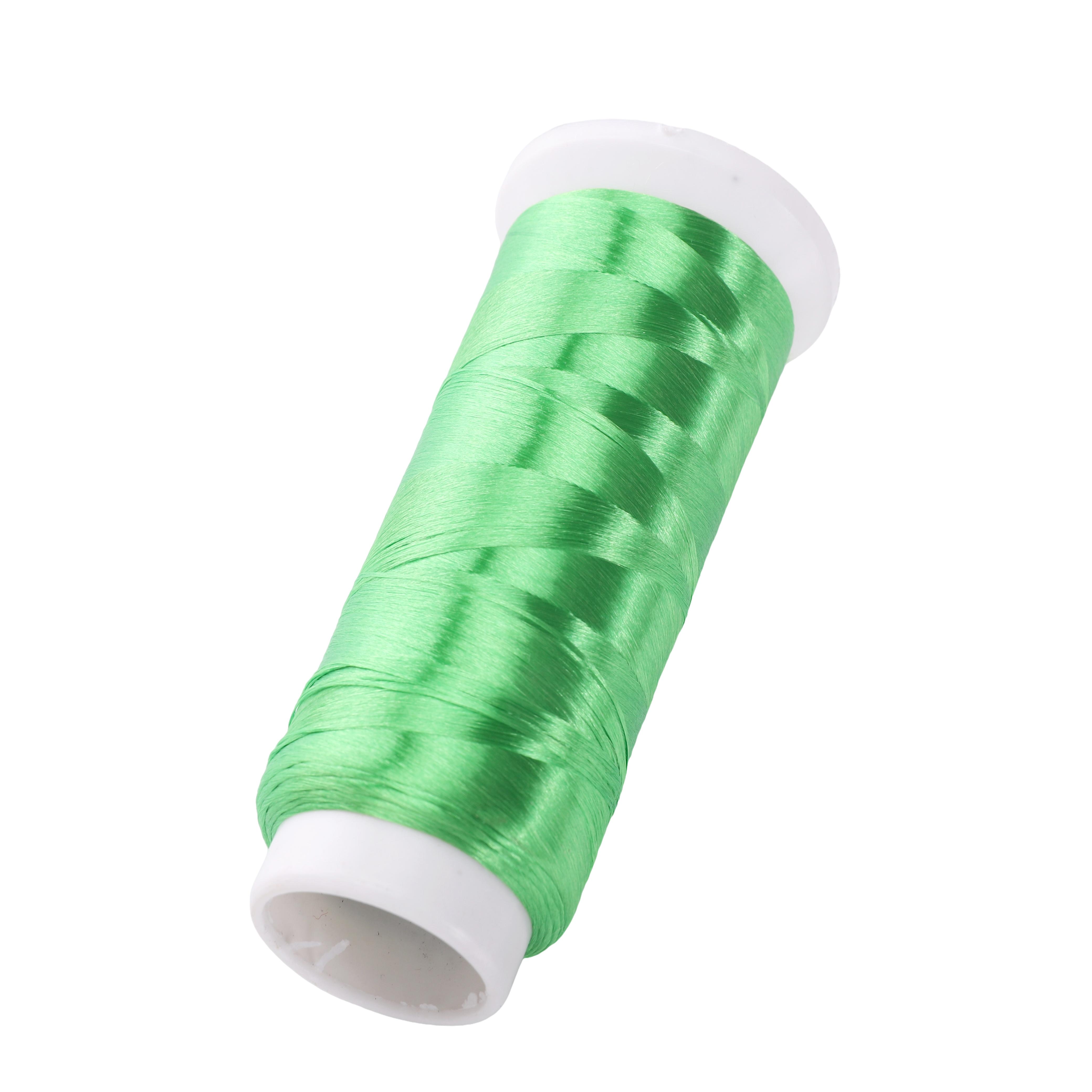 

1200 метрів поліестерової безвузлової оксамитової флористичної нитки для виготовлення ювелірних виробів своїми руками, браслетів, намист та кольє. світло-зелений колір