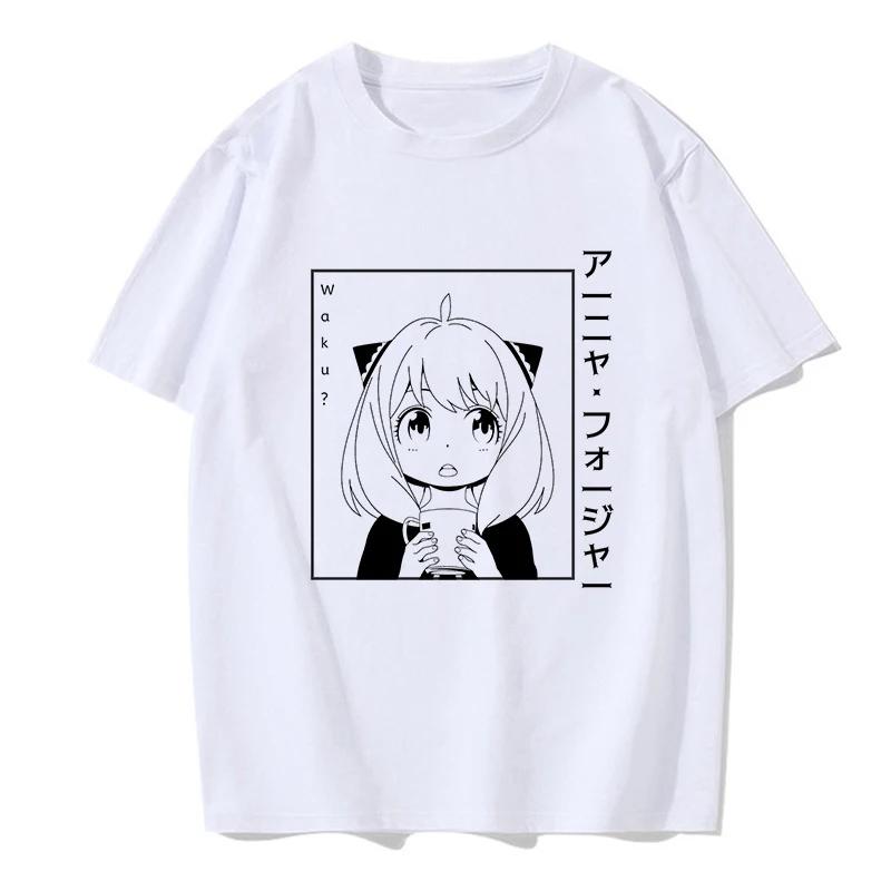 Y2k Shirt Anya Forger spy x family Anime T Shirt Kawaii Cartoon Mens/Women Tops Harajuku Unisex Fashion Streetwear Manga Tshirt