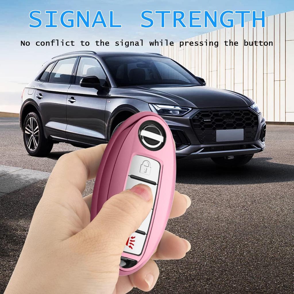 Nissan Schlüsselanhänger, weiches TPU Schlüsselgehäuse, vollständig geschützt Altima Rogue Maxima Sentra Infiniti Armada Limousine 3 4 5 Tasten Clip