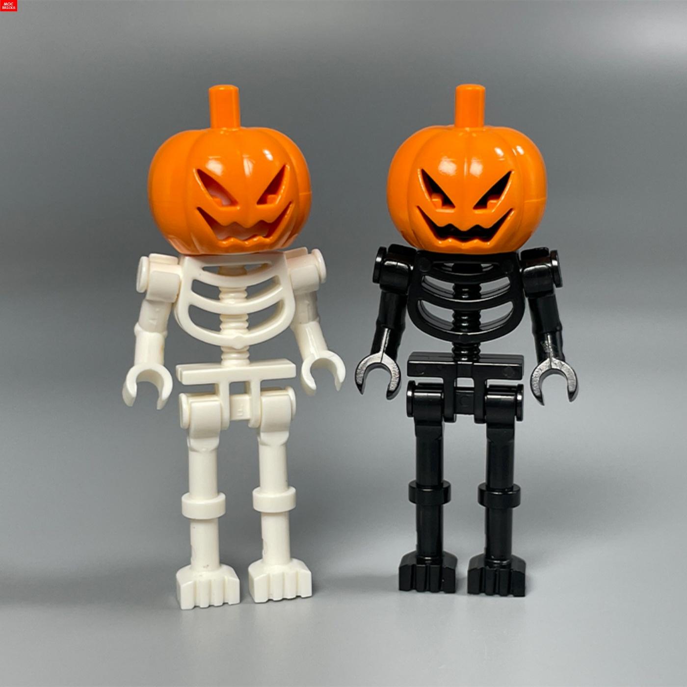 

MOC Кубики DIY Чорно-білий гарбуз скелет череп Збірка фігурка Навчально-орієнтовані Конструкторні кубики дитячі іграшки подарунки