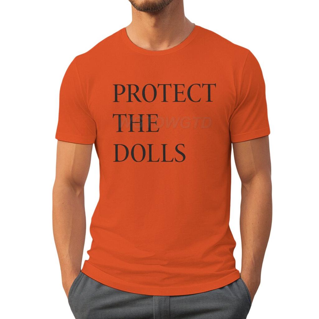 Hot Protect The Dolls Printed TShirts For Men Summer Short Sleeve Tee Shirts Round Neck T Shirt Casual Summer Men Clothes