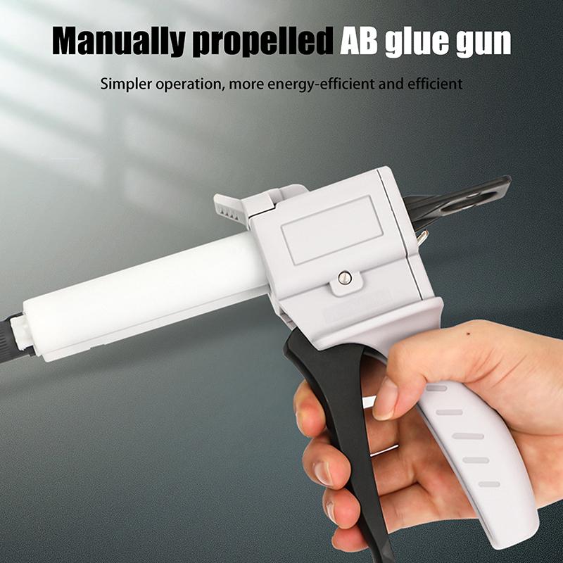 Ab Epoxidová tavná pistole 50ml Cartridge Applicator Univerzální Dvoukomponentní Rukojeť Těsnicí Pistole Vhodná pro Smíšené 1:1/2:1/10:1
