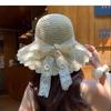 Summer Hats For Women Sun Hat Lace Ribbon Flower Sunhat Sunshade Foldable Beach Accessories Bucket Hat Female New