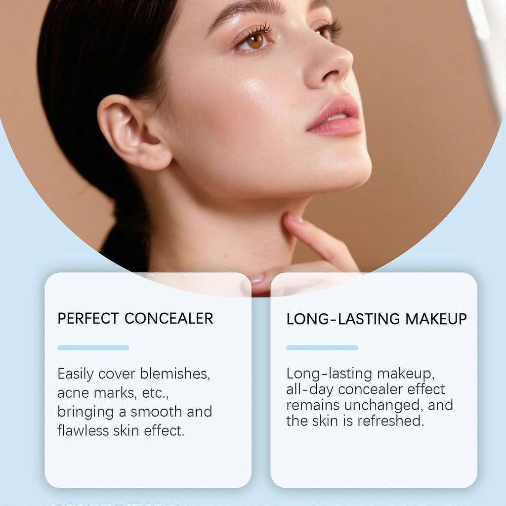 Ivory White Matte Concealer Cushion, Hydrating, Light And Smooth, Natural Concealer, Brightening And Long-Lasting Cushion