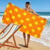 Yellow Stars Pattern on Orange Background Beach towel quick-drying for travel outdoor sports jogging beach and swimming