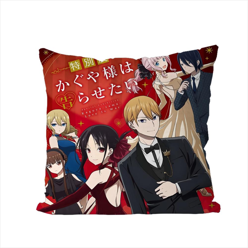 Fronha Kaguya Sama Love Is War Para Carro Sofá Decorativa Casa Estampa Dupla Face Pelúcia Quadrada Almofada de Lançamento Capa de Almofada