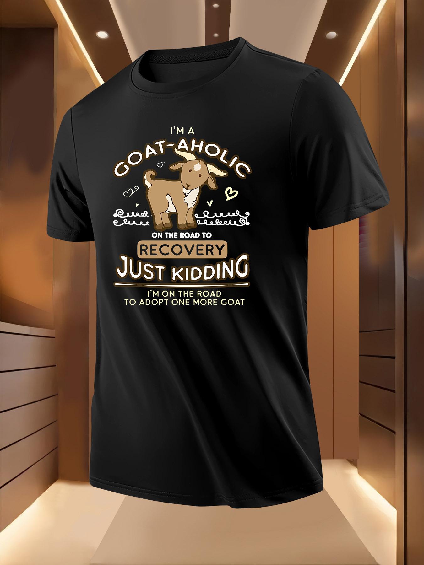 Funny Goat Lover Graphic Tshirt - On the Road to Recover... M